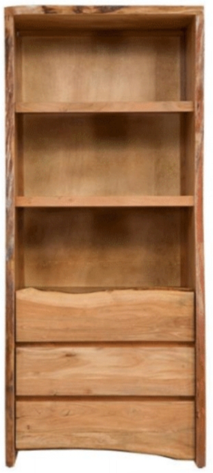 Bookshelf Bottom Drawers Narrow Silhouette Tapered Legs Mid Century