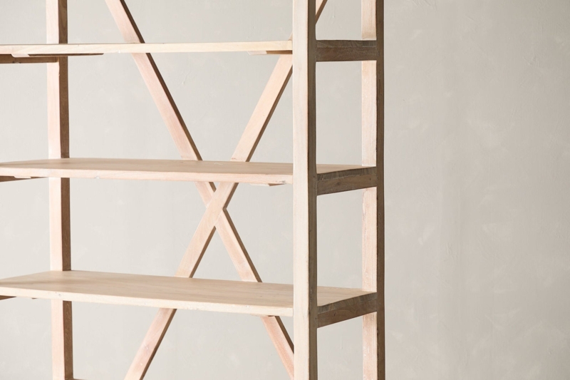 Bookshelf Enclosed Base Cabinet Natural Wood Organic Style