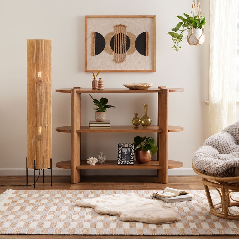 Bookshelf Pill Shape Oval Silhouette Open Back Organic Modern