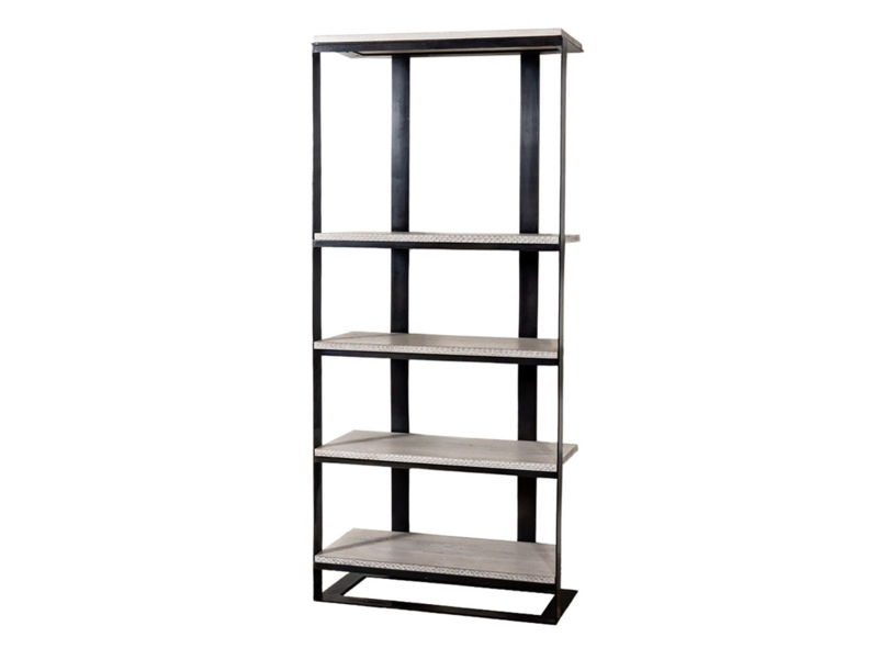 Bookshelf Slender Frame Minimalist Mixed Material Industrial
