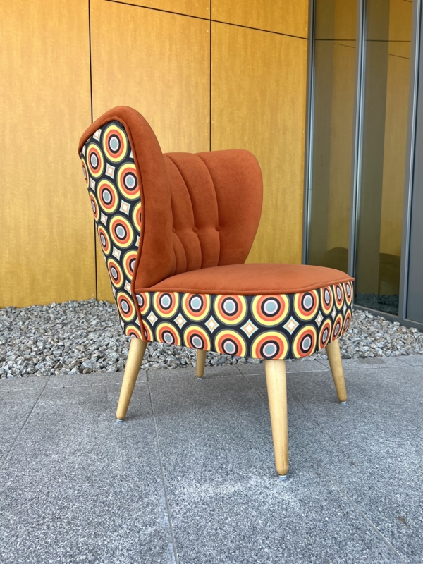 Burnt Orange Accent Chair Styling Retro Cocktail Silhouette