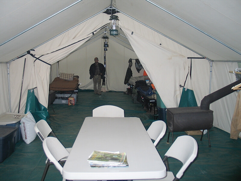 Canvas Wall Tent Interior Room Dividers Utilitarian Rustic Setup