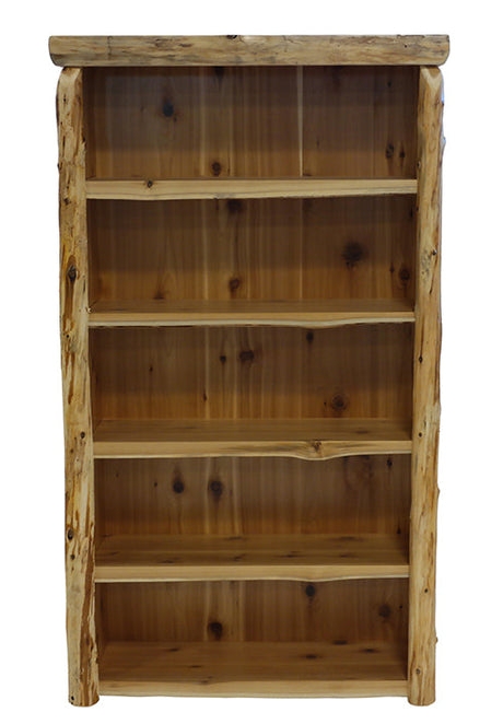 Cedar-Like Bookcase, Natural Log Posts, Three Tiers