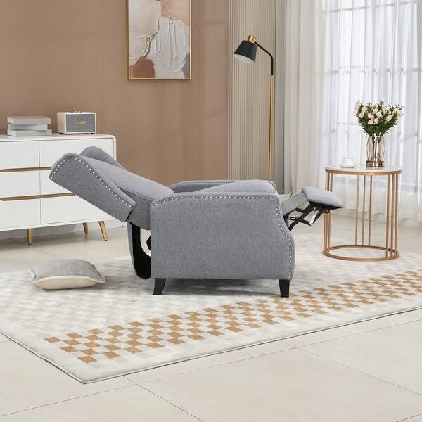 Charcoal Gray Sleeper Chair with Tufted Back and Tapered Legs