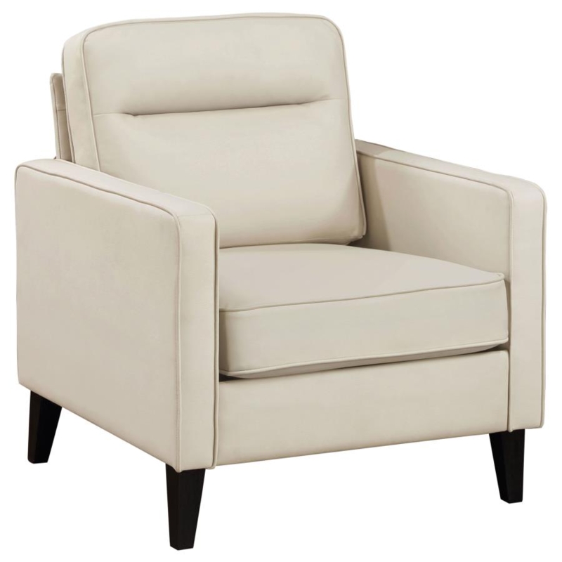 Charcoal Gray Upholstered Lounge Seat with Track Arms