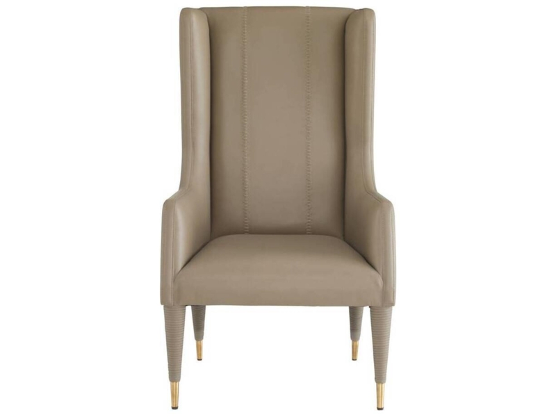 Charcoal Grey Host Chair with Curved High Back and Tapered Legs