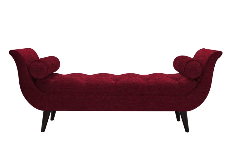 Charcoal Grey Tufted Bench with Minimalist Black Metal Trestle Base