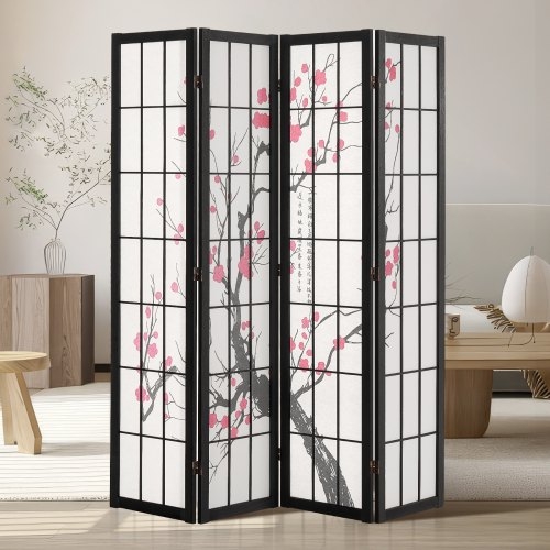 Cherry Blossom Room Divider Japanese Shoji Privacy Screen