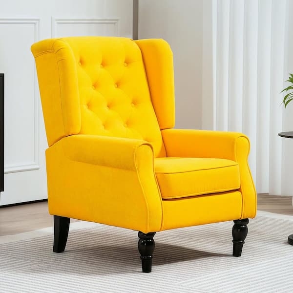 Classic Wingback Accent Chair with Rounded Armrests and Button Tufting