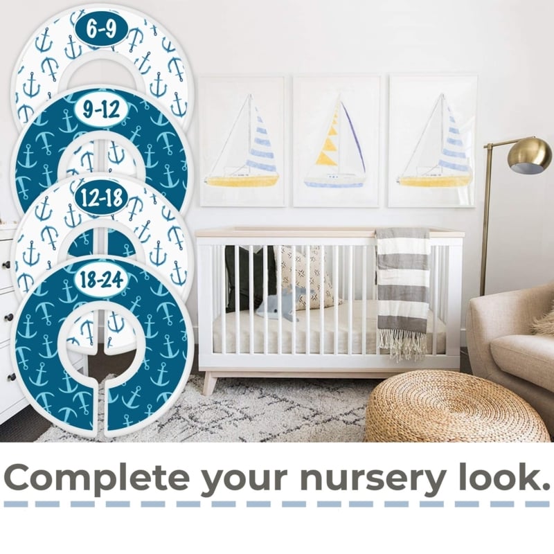 Closet Divider Anchor Pattern Age Labels Nautical Nursery Organization