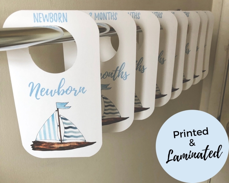 Closet Divider Sailboat Motif Laminated Finish Age Sorting Nautical