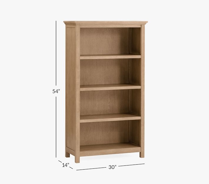 Coastal Style Bookcase with Weathered Seadrift Finish