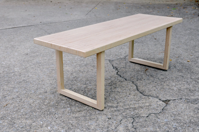 Coffee Table Sculptural Geometric Birch Plywood Faceted Design