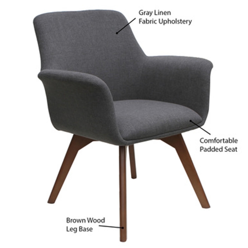 Contemporary Accent Chair featuring Bolster Back Detail and Tapered Legs