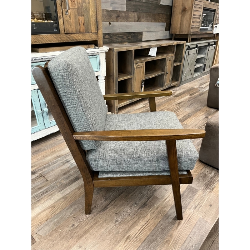 Contemporary Accent Chair Flared Track Arms Loose Cushion