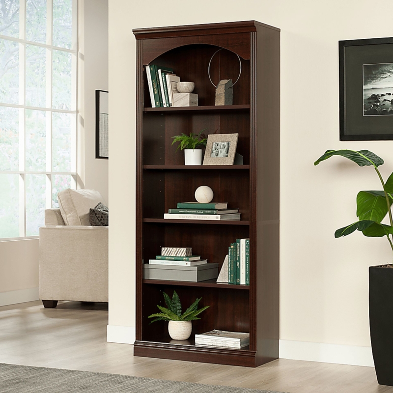 Contemporary Bookcase with Unique Staggered Shelf Layout and Thick Panels