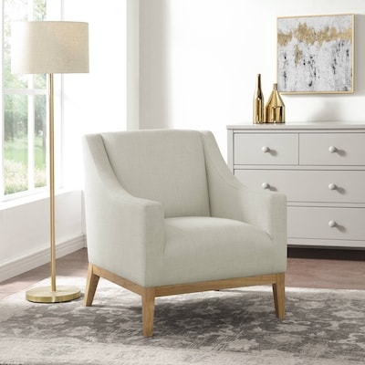 Contemporary Gray Woven Barrel Accent Chair Tapered Legs