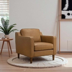 Contemporary Low Profile Lounge Chair with Tapered Wood Legs