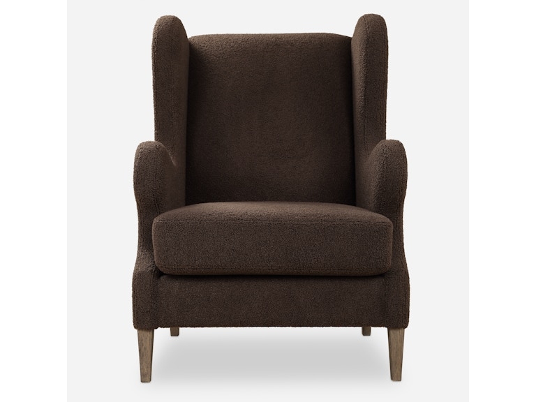Contemporary Serpentine Back Seating Earthy Brown Textured Woven Fabric