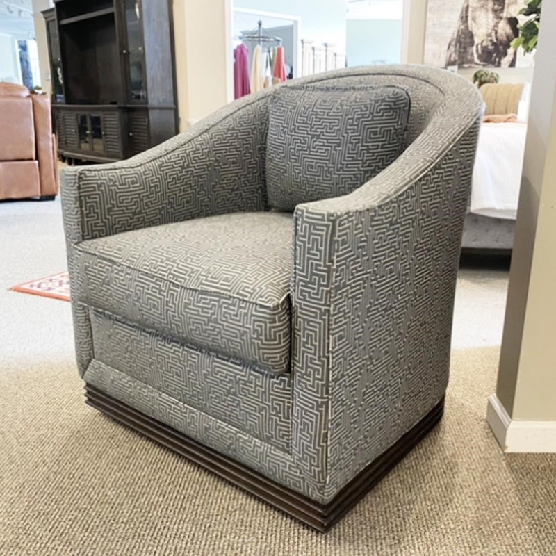 Contemporary Teal Barrel Swivel Chair Jewel Tone Seating