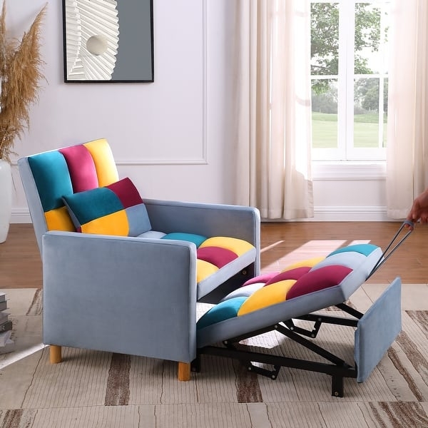 Convertible Chair featuring Pull-Out Bed Extension and Side Pocket