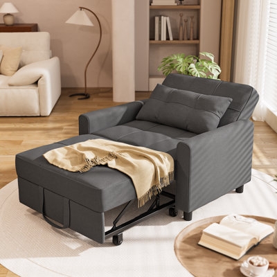 Convertible Sleeper Chair with Pull-Out Mechanism for Small Spaces