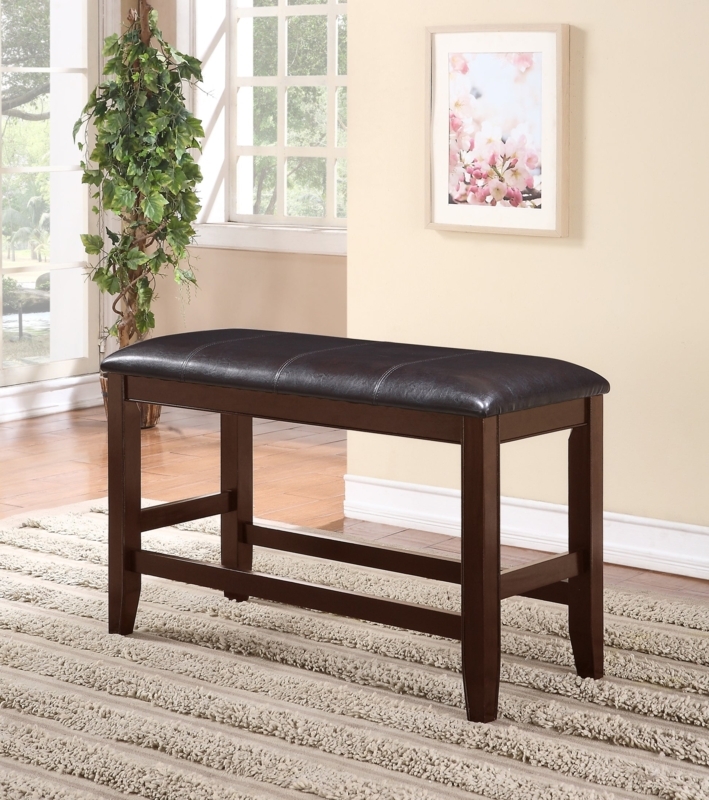 Counter Height Dining Bench with Integrated Footrest