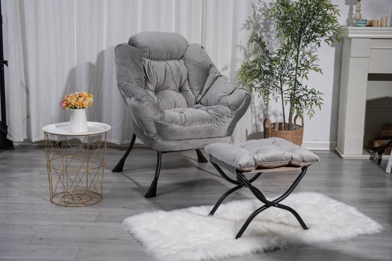 Cream Accent Chair Organic Silhouette Cross Base Rounded Back