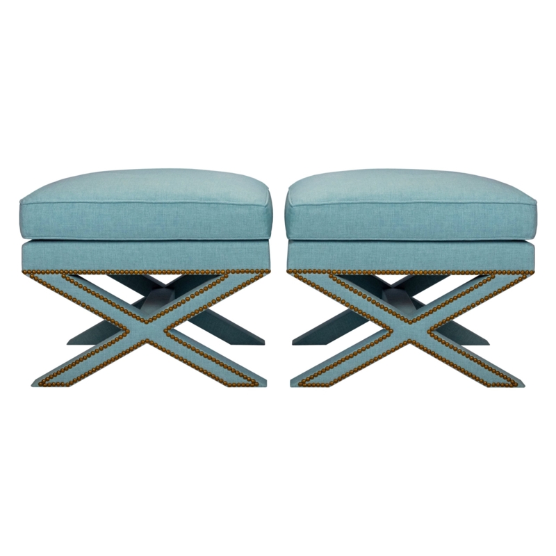 Cream Cushion Upholstered Bench with Polished Silver Metal Frame
