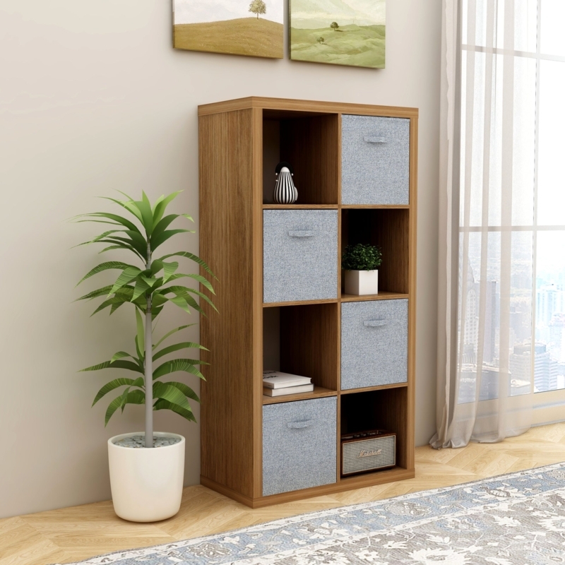 Cube Organizer Dark Walnut Finish Vertical Orientation Shelf