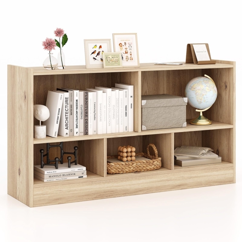 Cube Organizer Staggered Layout Natural Wood Horizontal Storage Ideas