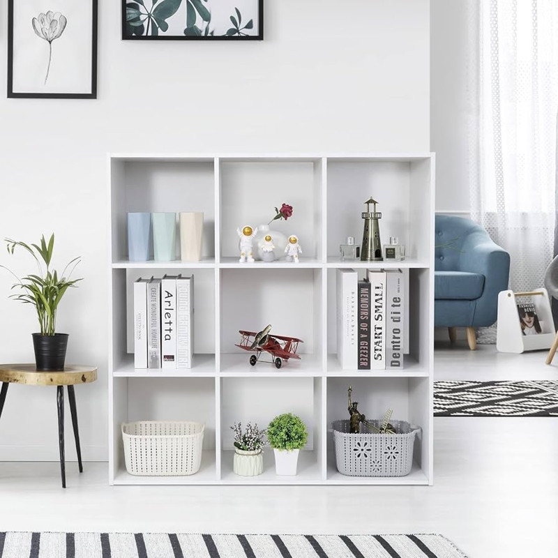 Cube Storage Unit White Matte Customizable Removable Panels