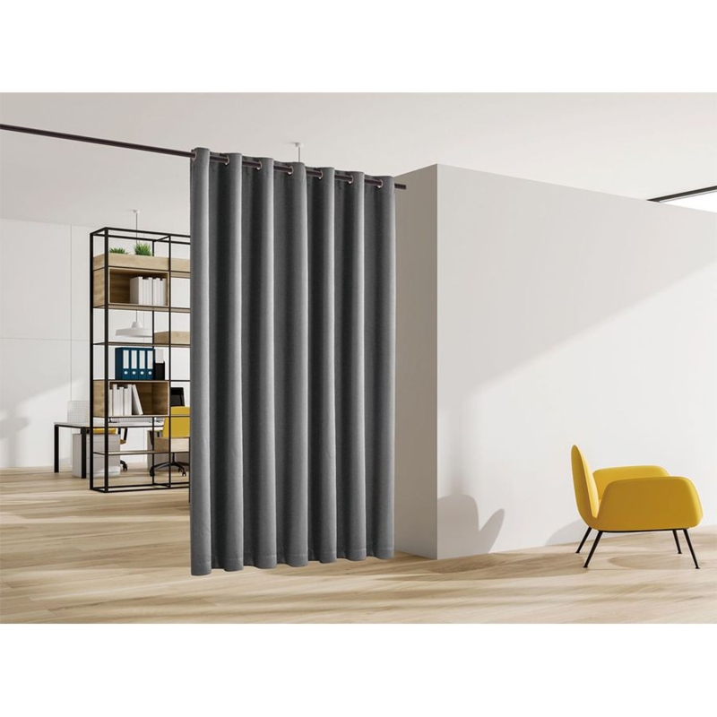 Curtain Panel Room Divider Grey Grommet Top Thermal Insulated