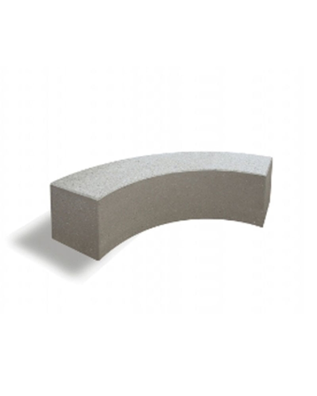 Curved Bench Stone-Like Matte Outdoor Radius Seating Architectural