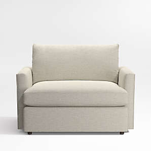 Deep Seating Chair And A Half with Track Arms in Linen-Look Fabric