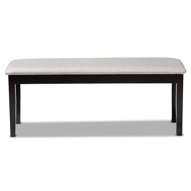 Dining Bench Button Tufted Seat Dark Espresso Frame Tapered Legs