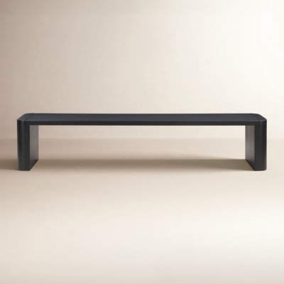 Dining Bench, Dark Espresso Wood Finish, Tapered Legs, Stretcher Base