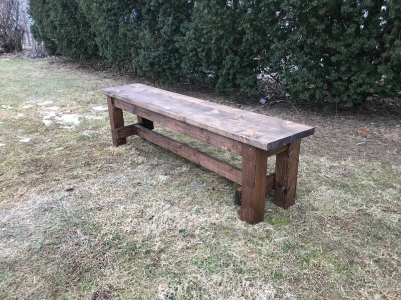 Dining Bench H-Stretcher Chunky Legs, Chunky Wood Garden Seating