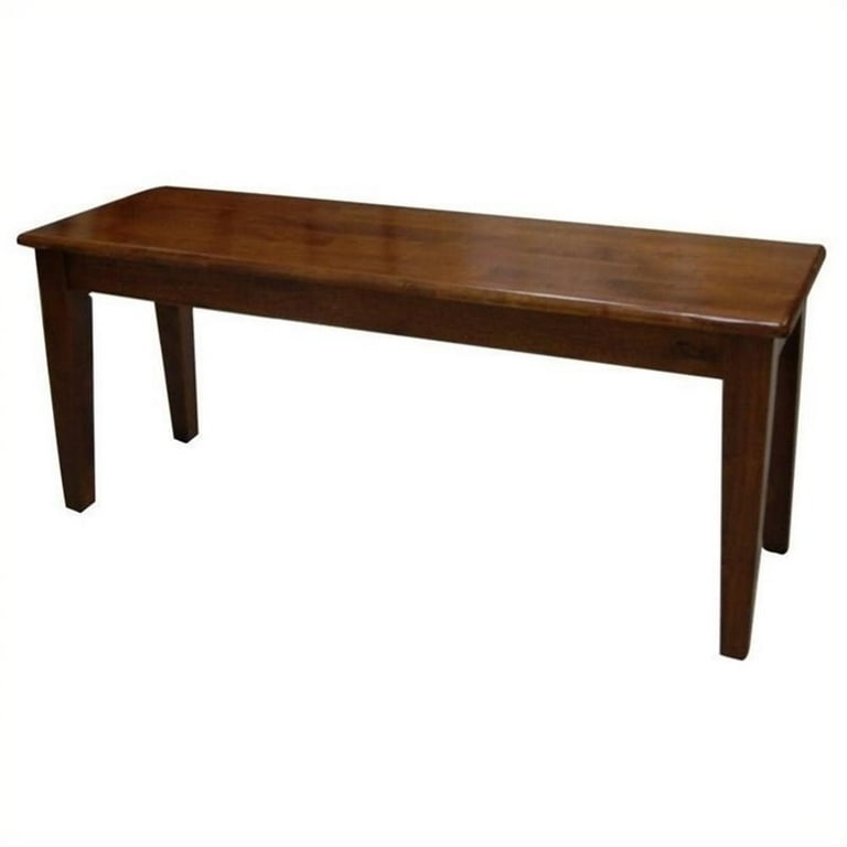 Dining Bench in Walnut Finish with Shaker Style Farmhouse Design