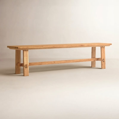 Dining Bench, Navy Blue Upholstered Fabric, Tapered Wood Legs