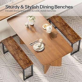Dining Bench: Rectangular Seat, Industrial Style for Minimalist Layouts