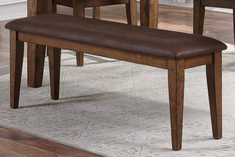 Dining Bench Rustic Distressed Mango Wood Thick Block Legs Backless