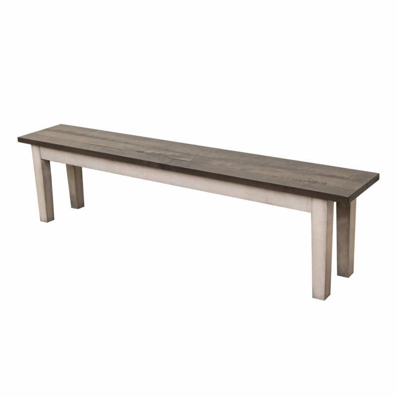 Dining Bench Two-Tone Finish Heavy Shaker Legs Solid Wood Farmhouse