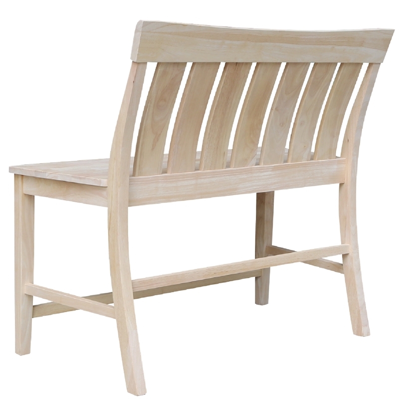 Dining Bench Upholstered Backrest Tall Profile Breakfast Bar Seating