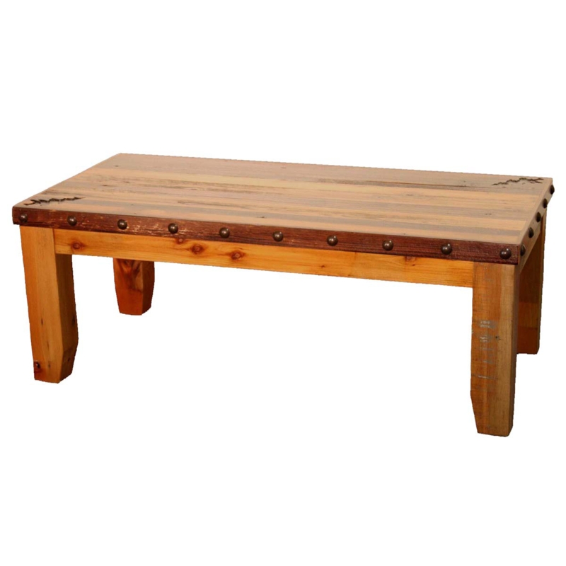 Dining Bench Weathered Barnwood Texture Leather-Like Seat Nailhead Trim