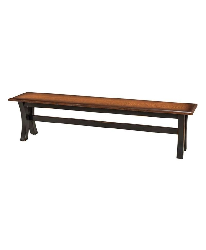 Dining Bench with Extendable Frame and Slatted Seat in Honey Oak