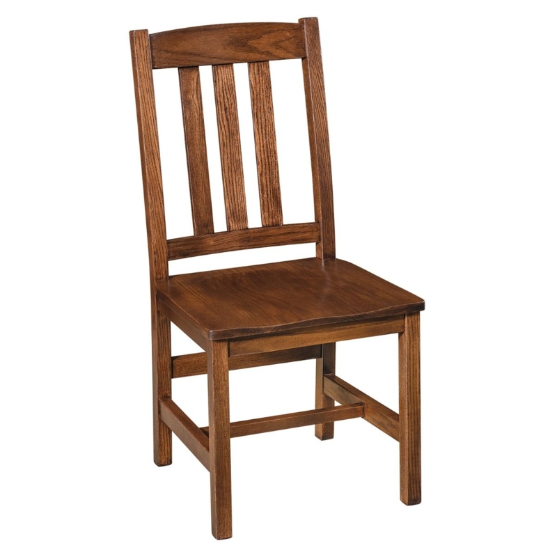 Dining Chair Vertical Slat Back Log Frame Lodge Style Kitchen Seating