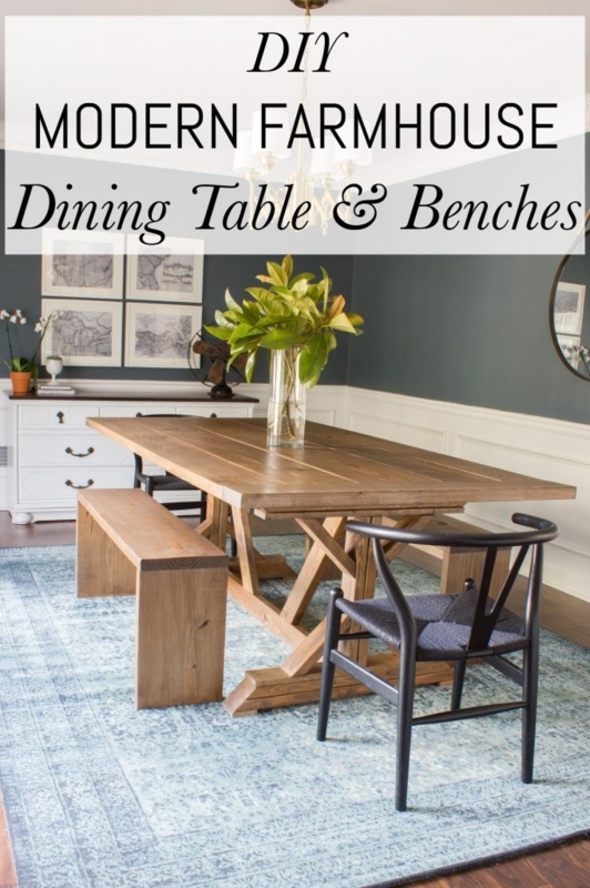 Dining Table White X Frame Legs Dark Brown Plank Top Trestle Base