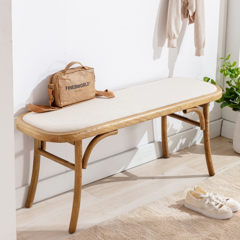 - DM Furniture Farmhouse Wood Bench Small Entry Way Bench Seat  Narrow Dining Bench Bed End Indoor Bench for Living Room Foyer Indoor,  Uphostered Bench - Table Benches