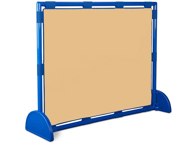 Easy-Clean Nursery Room Divider Vibrant Blue Frame Stabilizing Feet